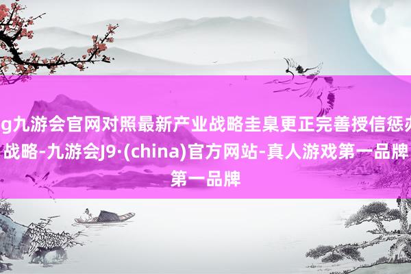 ag九游会官网对照最新产业战略圭臬更正完善授信惩办战略-九游会J9·(china)官方网站-真人游戏第一品牌